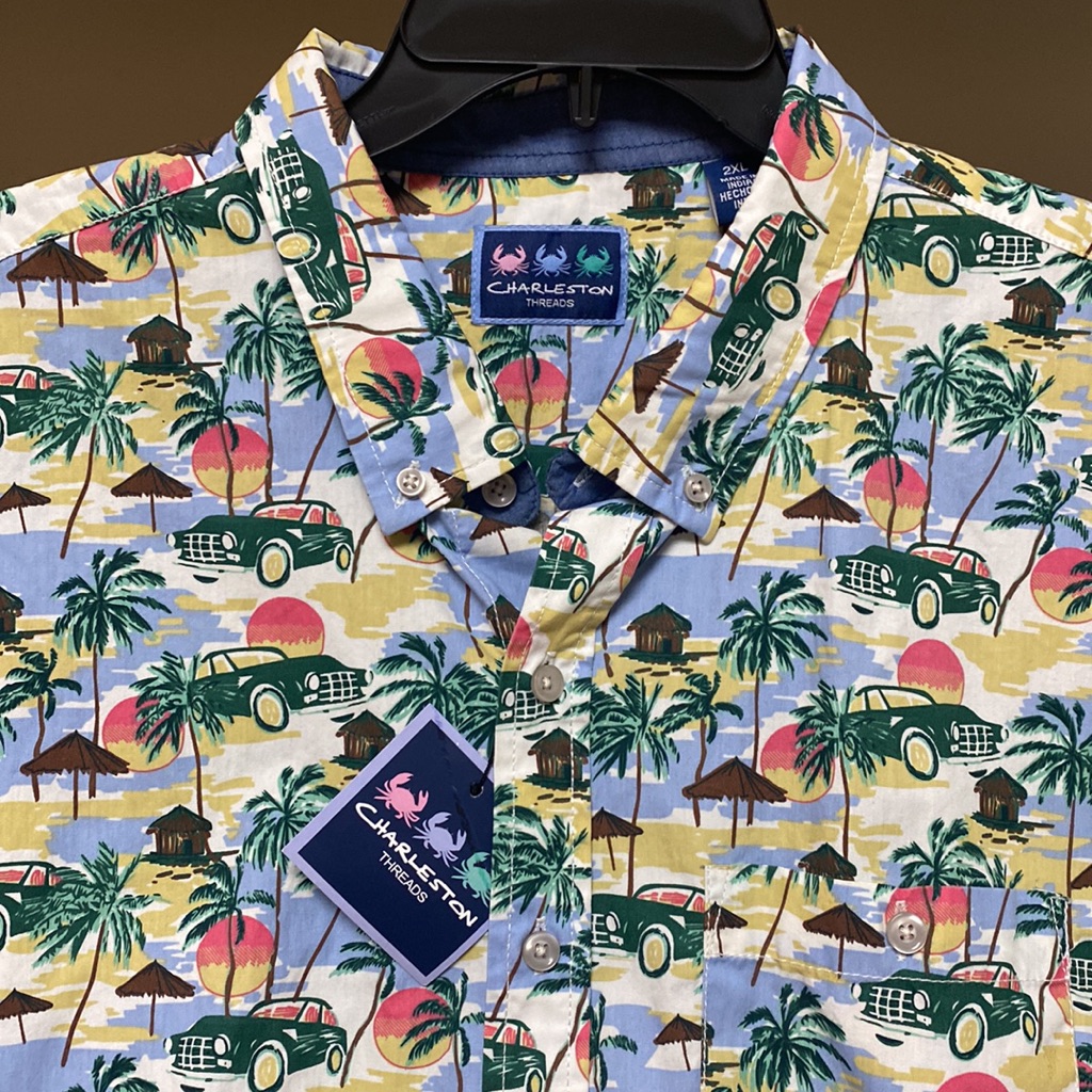 Charleston Threads Nwt Men's Beach Cool Hawaiian Shirt - Size 2xl